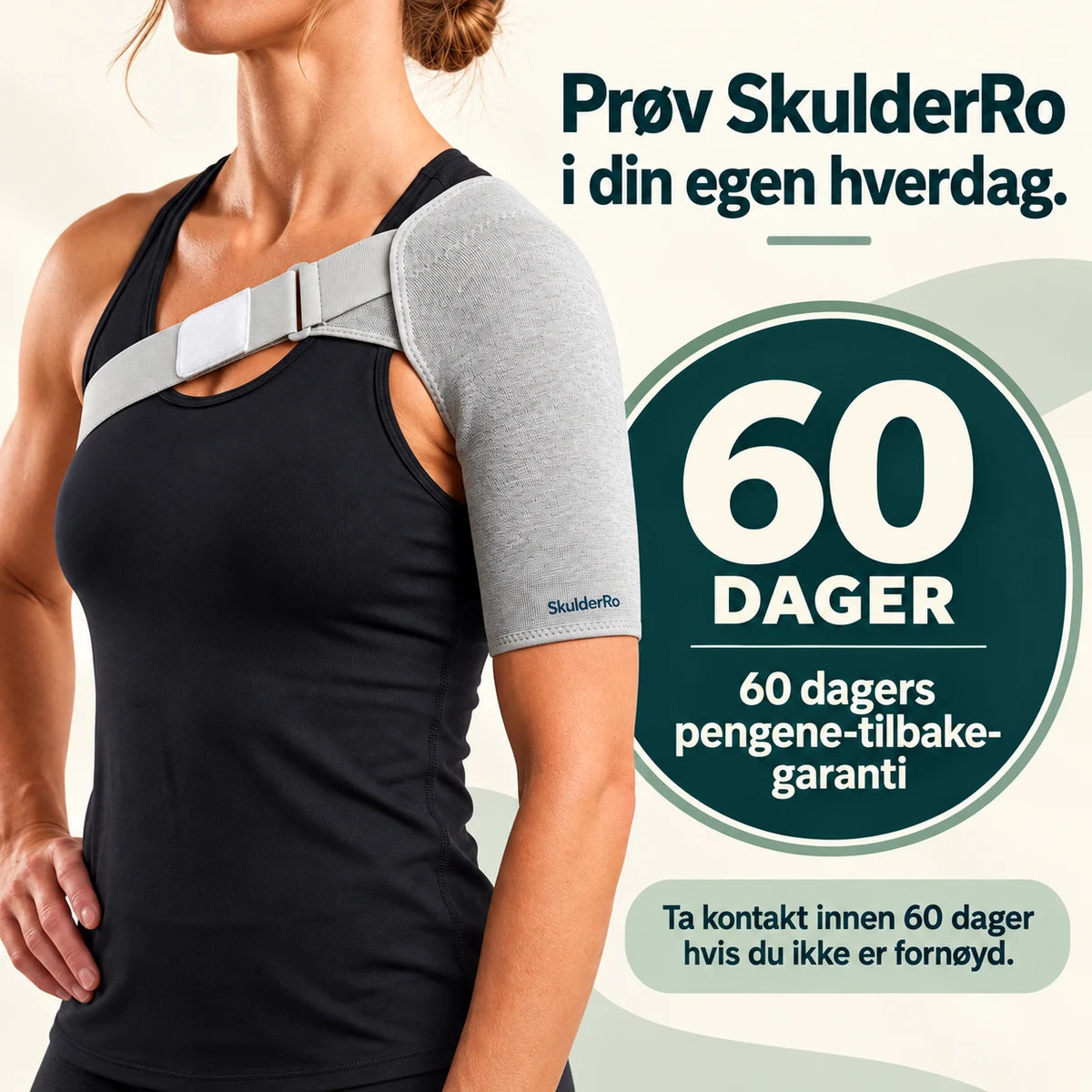 Prøv SkulderRo i din egen hverdag med 60 dagers pengene-tilbake-garanti.